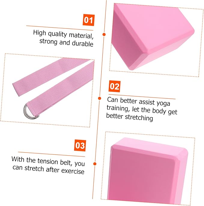 Yoga Resistance Band Set Yoga Blocks and Strap High-Density Non-Slip Exercise Kit for Women for Stretching Dance and