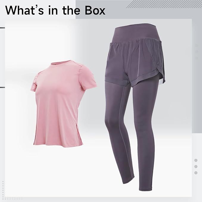 Women'S Pilates Outfit Set, Black, Stretchy Fabric, Short Sleeve Two Piece, Casual And Sports Xxl