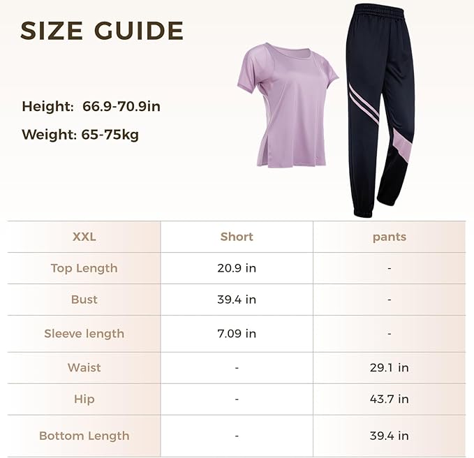 Black Pilates Set With Short Sleeve Top And Pants, Xxl, Elastic Waistband, Breathable Polyester-Spandex Fabric