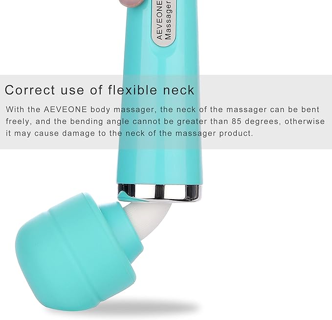 Wired Powerful Handheld Electric Massager with Strong 10 Modes Personal Back Massage for Sports Recovery, Muscle Aches, Relaxing Body (Light Blue)