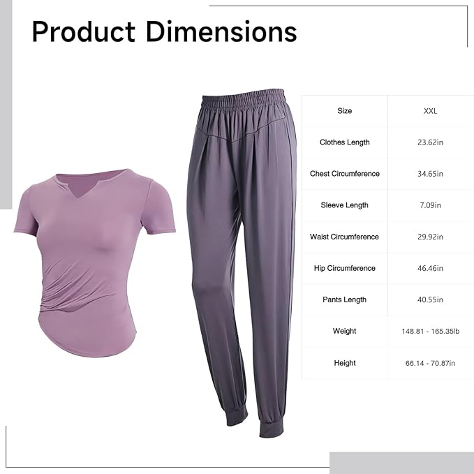Women'S Two-Piece Pilates Set, Xxl For 135-150, Breathable Polyester-Spandex, Ideal For Fitness & Casual Wear