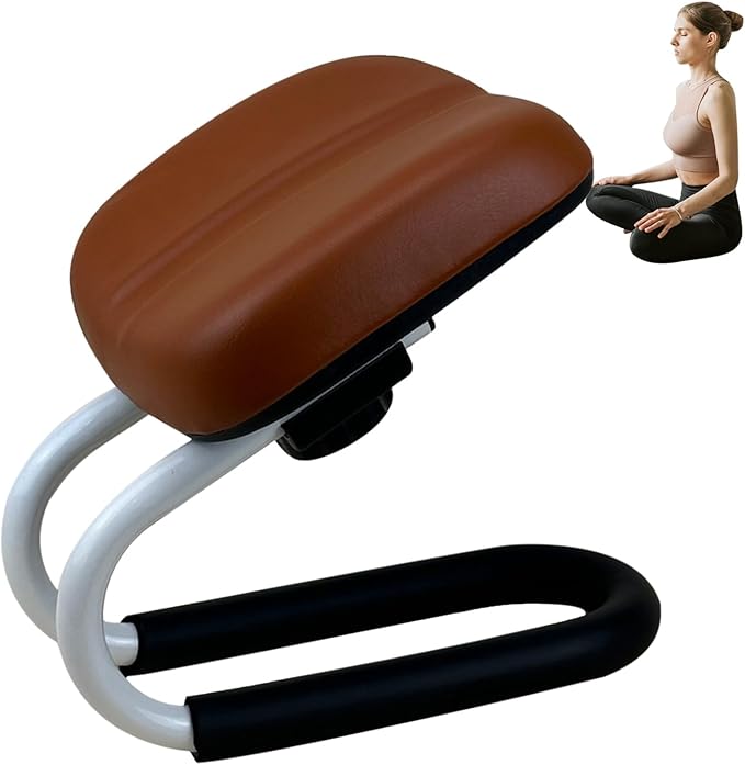 Meditation Seat Adjustable Metal – Portable Kneeling Stool Sponge Cushion, Sleek, High-Performance, Bench, Accessories Non, Slip Leg Sleeve Portable Chair | Home Yoga Studio Premium