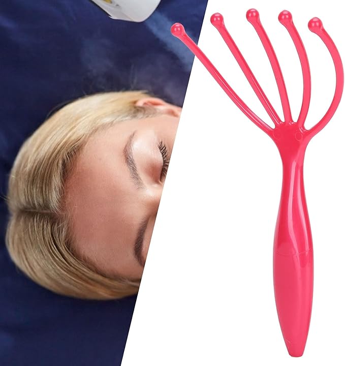 Agatige 2PCS Head Massager Claw, Plastic Handheld Scalp Massager Hair Growth Head Scratcher Stress Relief Deep Relaxation for Home SPA Office Travel Use (2PCS)