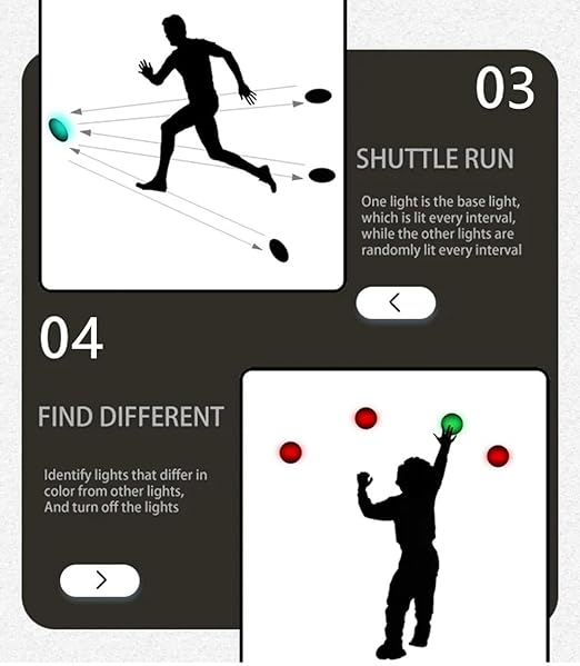 Sports Agility Lights Training Kit, Quick Response Training Lights Sports Reaction Lights, Sports Reaction Training Lights Speed for Athletes, Trainers & Fitness Trainers(6)
