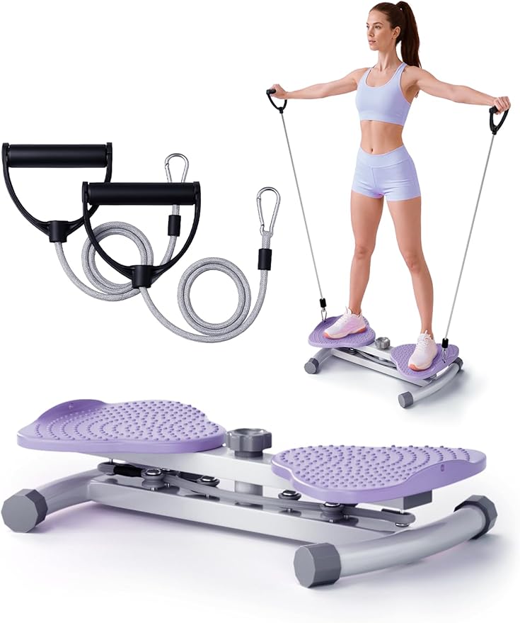 Waist Twister Machine for Body Toning, Fat Burning, Supports 300 lbs, Noiseless, Anti-Slip, Compact Portable for Home, Gym, Apartment, Office