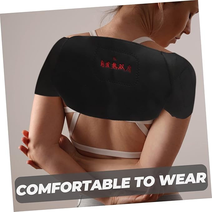 Magnetic Therapy Self-Heating Shoulder Pad Belt for Pain Relief and Support Black Thermal Compression Brace for Men Women for Sports and Recovery