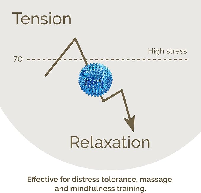 2X Spiky DBT Skill Balls | 2inch | Magnetic Stress Relief Balls | Spiky Massage Balls for Relaxation, Tension Release, Focus & Mobility (Black/Blue)
