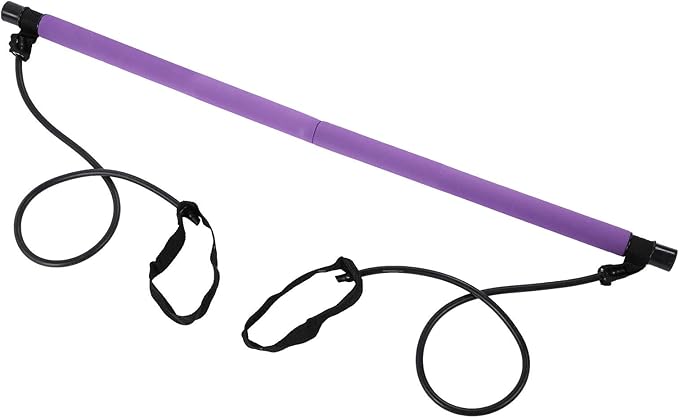 Alomejor Pilates Bar Yoga Pulling Fitness Equipment, Multifunctional Portable Steel Stick for The Home Gymnasium Office, Elastic Band for Yoga Pilates Exercise