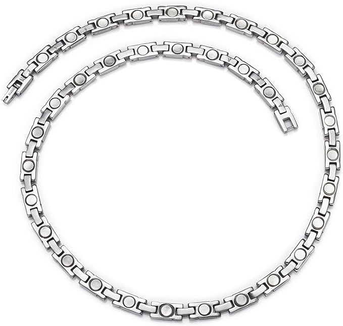 Titanium Gold & Silver Gradient Magnetic Necklace for Men & Women, Fashion Jewelry