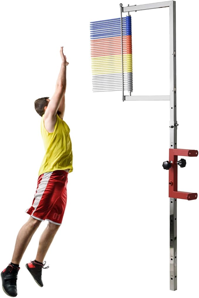 Wall-Mounted Vertical Jump Tester, 4.5-5.2Ft Adjustable Jumping Trainers Training Aid Vertical Jumps Pole - Jump Measurement Tool, High Jumps Verticals Challenger