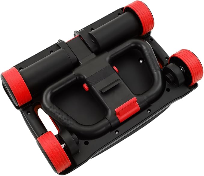 AB Roller Wheel with Elbow Support, 4-Wheel Stable Ab Roller for Core Training, Heavy Duty 330 lbs Capacity Ab Wheel with Phone Holder, Foldable Handles Home Gym Ab Workout Equipment