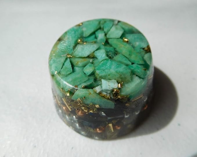 Amazonite Orgone Generator Energy Accumulator 528Hz/7.83Hz/Advance Harmonics Many Beautiful Ingredients and Colors (Amazonite)