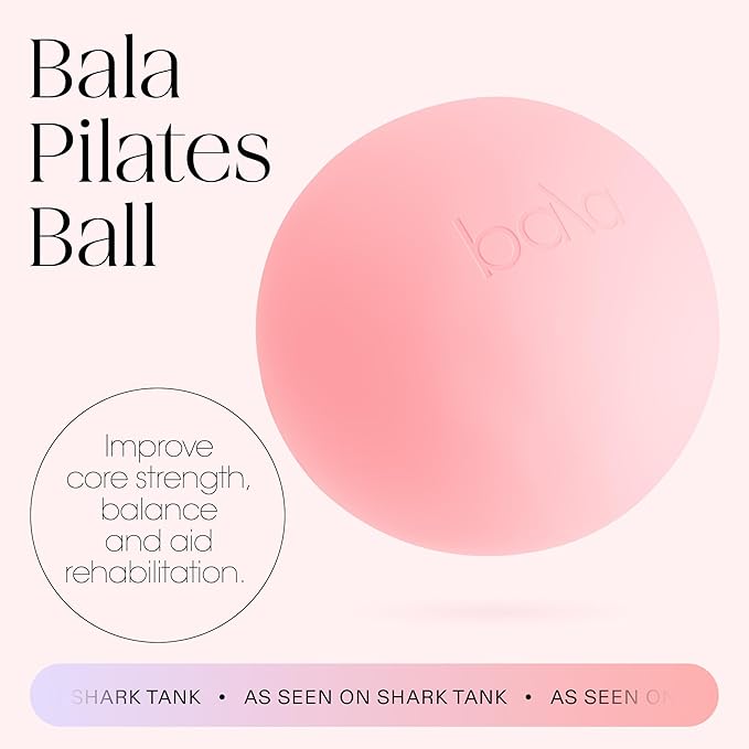 Bala Pilates Ball, Non-Weighted Exercise Ball - Small 8" Yoga Ball for Barre, Stretching, Strength & Core Training - Workout Accessory with Mini Pump for Home Gym & Fitness Routines - 100% PVC