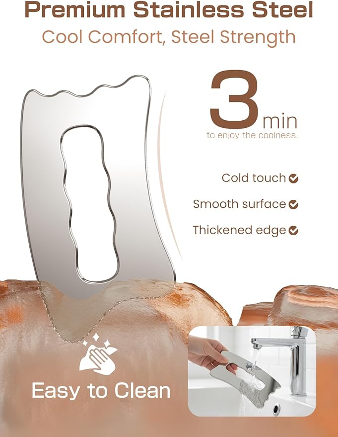 Muscle Scraper Tool, Stainless Steel Scraping Tool Physical Therapy, Guasha Tool for Body, Myofascial Release Tool, Massage Scraper Tool for Deep Tissue