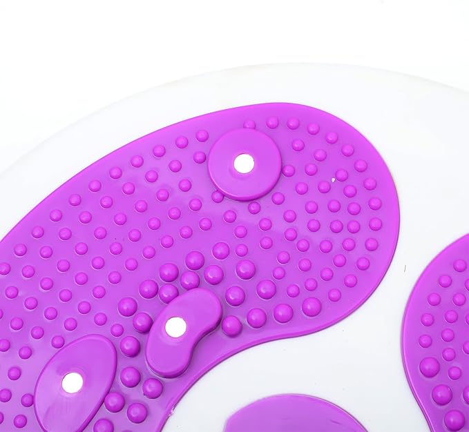 Twisting Waist Disc with Resistance Bands, Purple Waist Trainer Twisting Board for Home Abdominal Exercise and Core Strengthening, Indoor Slimming Rotating Fitness Equipment