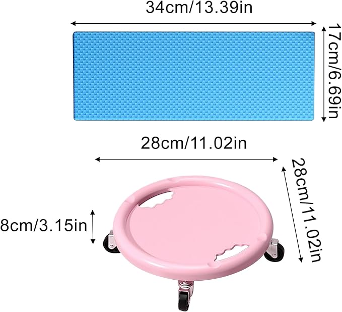 Abdominal Wheel Board, 360 Degree Rotatable Core Training Slider, Multifunctional Ab Roller Wheel, Abdominal Exercise Slider with Knee Pad, for Full Body Workout Cross Training Gym Home