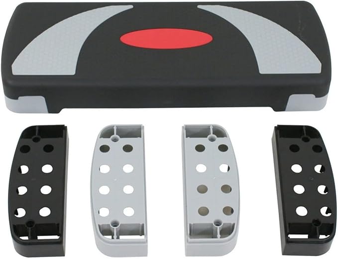 Aerobic Step Platform Trainer with Adjustable 3-Level Risers (4", 6", 8" Height) – 400 lb Capacity Non-Slip Exercise Stepper for Cardio & Strength Workouts at Home or Gym