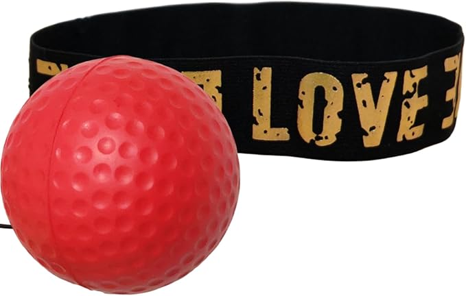 Sports Reaction Ball Boxing Reaction Training Ball, PU Reflex Ball Head-Mounted Love Adjustable Elastic Band, Perfect for Fighting Skills, Reaction Speed, Hand-Eye Coordination Training