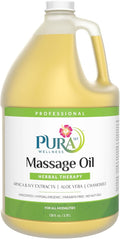 Herbal Therapy 1 Gallon Massage Oil, Aloe Vera, Professional, Massage Therapy, Deep Tissue, Unscented, Hypoallergenic, Natural Ingredients, Skin Hydrating, Moisturizing, Muscle Relief
