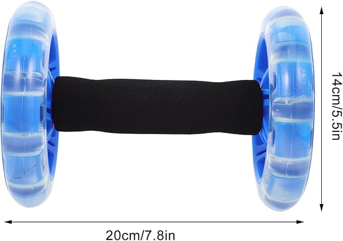 Angoily Twin-wheel Ab Roller Fitness Device Blue, Dual-wheel Exercise Wheel for Tummy Shaping and Strength Training, Home Gym Abdominal Workout Equipment for Men and Women