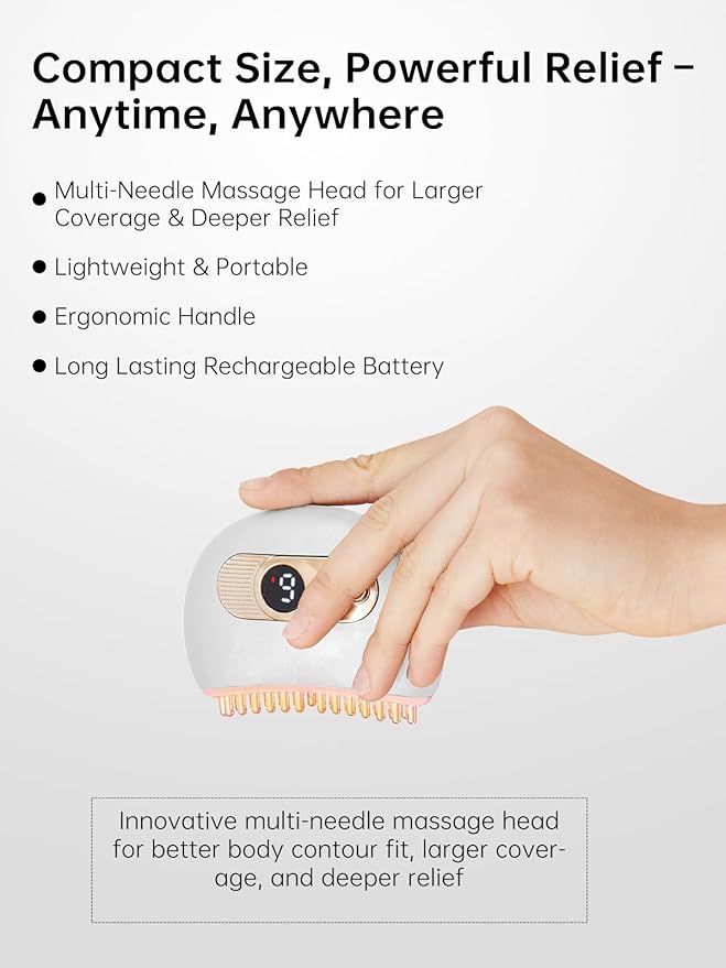 TMJ Relief Products Jaw, TMJ Massager with Vibration and Heating, Ergonomic Multi-Needle TMJ Massage Tool for Jaw & Neck Pain, Clenching & Teeth Grinding (White)