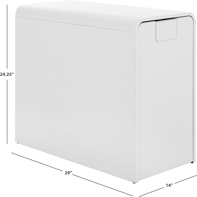 SEI Furniture Sidekick Rolling Workout Equipment Rack – Hidden Weight Storage Organizer with Hooks & Shelves for Home Gym, Yoga Mat, Kettlebell, Dumbbells – White