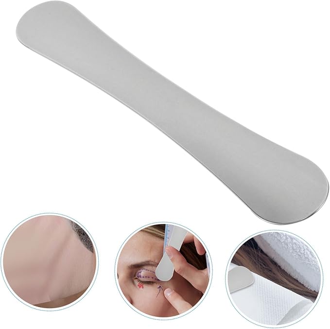 FRCOLOR Stainless Steel Eyelid Shield for Salon Use Sturdy Eyeliner Washing Guard Eyelid Protection Plate