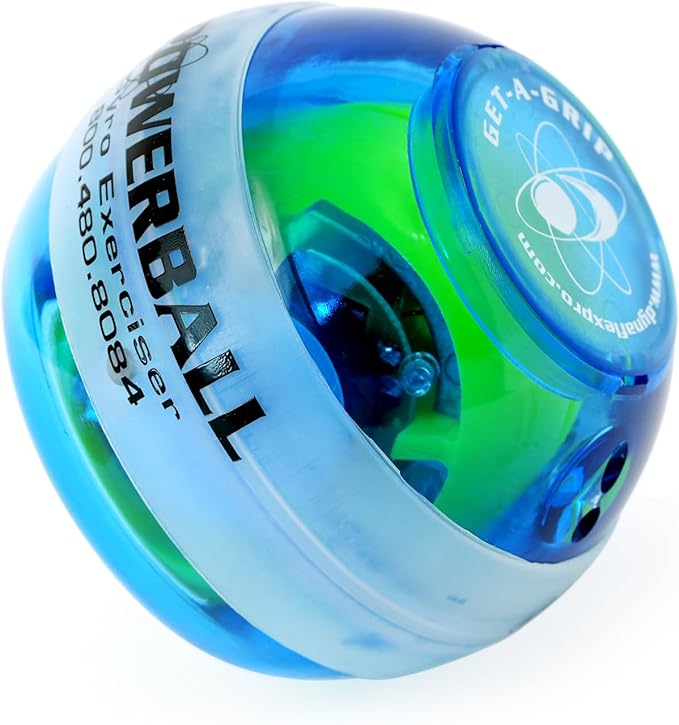 DFX Sports & Fitness Lighted Gyro Exerciser Ball – 40 lb Wrist & Forearm Strength Trainer with LED Lights, Grip Builder & Rehab Device