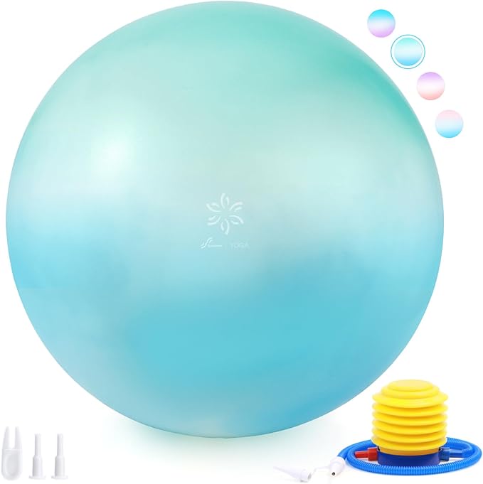 Sportneer Extra Thick Exercise Ball - 25.6''Yoga Ball with Quick Pump - Anti-Burst and Slip Resistant Fitness Ball Chair for Pregnancy and Physical Therapy