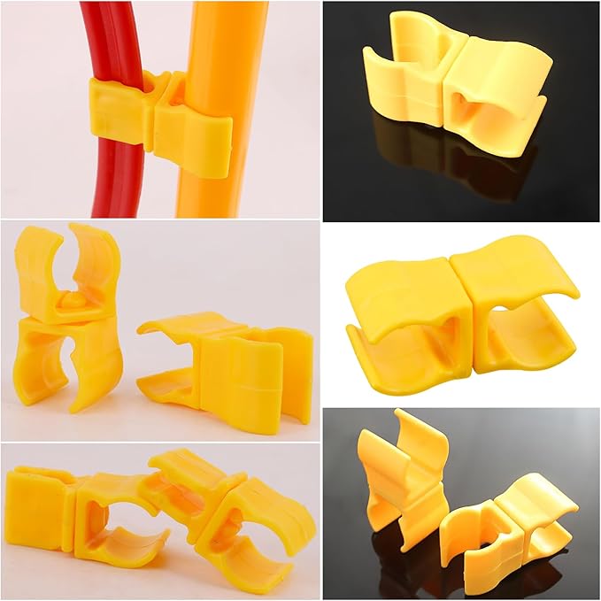 6 Pack Agility Poles Clip Buckle Clamp Attachement Rotatable Connector Adapter for Soccer Agility Training Pole Sticks Obstacle Course Speed Rings Hurdles Football Exercise Equipment DIY