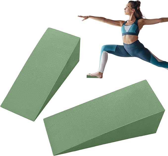 Yoga Wedge Block - Foam Incline Slant Board Squat Wedge Block | Foam Incline Slant Board, Knee Pad Back Support, Squat, Footrest Cushion for Yoga