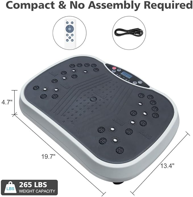 Vibration Plate Exercise Machine, Fitness Vibration Platform with 6 Modes & Remote Control, Whole Body Workout Plate for Weight Loss, Muscle Activation & Lymphatic Drainage, 300 lbs Capacity
