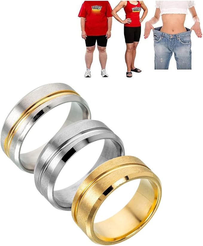 LONG-A 2 Pieces Magnetic Slimming Ring Weight Loss Health Care Fitness Jewelry Burning Weight Design Opening Therapy Lose Fashion