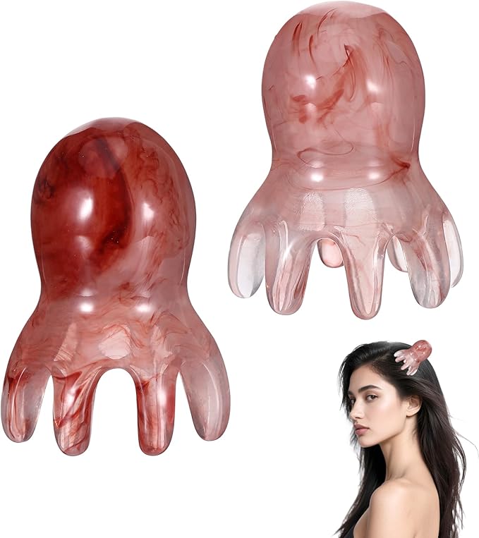 2 Pcs Octopus Head Massage Comb, Scalp Massage Tool for Head and Body Relaxation, 8 Unique Points to Melt Muscle Bumps and Relieve Body Fatigue