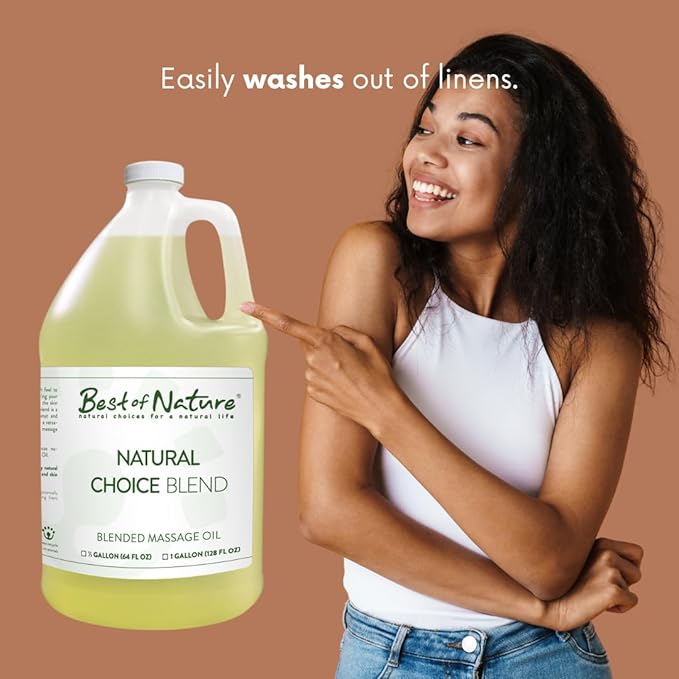 Best of Nature Natural Choice Blend Massage Oil – Professional-Grade, Lightweight & Non-Greasy Moisturizing Oil for Massage Therapy, Spa & Home Use, 5 Gallon Pail (640 fl oz)