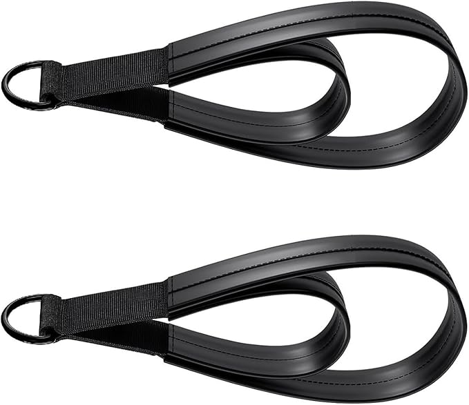 1 Pair Comfortable Pilates Straps Double Looped Exercise D-Rings Easy To Use For Stretching Flexibility Double Looped Exercise Pilates D-rings