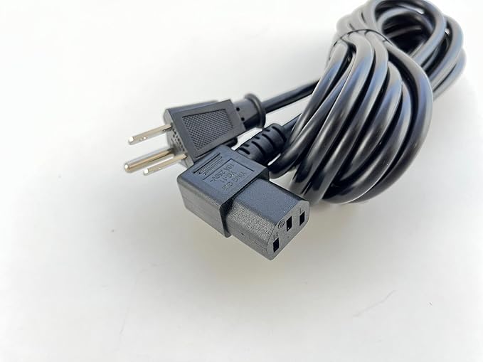 [UL Listed] OMNIHIL Extra Long 15FT L-Shaped C13 Power Cord Compatible with Vibration Platform Plate Whole Body Exercise Fitness Massager Machine Slim