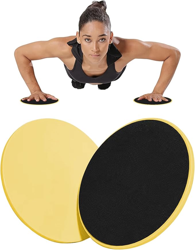 Upgrade Sport Core Sliders for Working Out - Dual Sided Glide Discs for Full Body Workout on Carpet or Hardwood Floor - Fitness & Home Exercise Equipment for Athletes