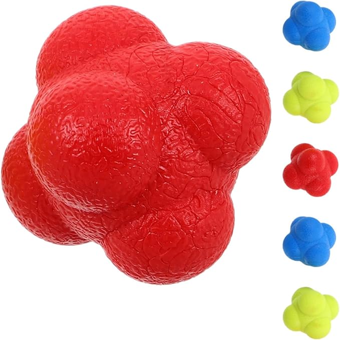 6pcs Reaction Balls Hand Eye Coordination Training Balls 5.5cm Hexagon Reflex Speed Training Tool and Adults Sports Agility and Focus Exercises