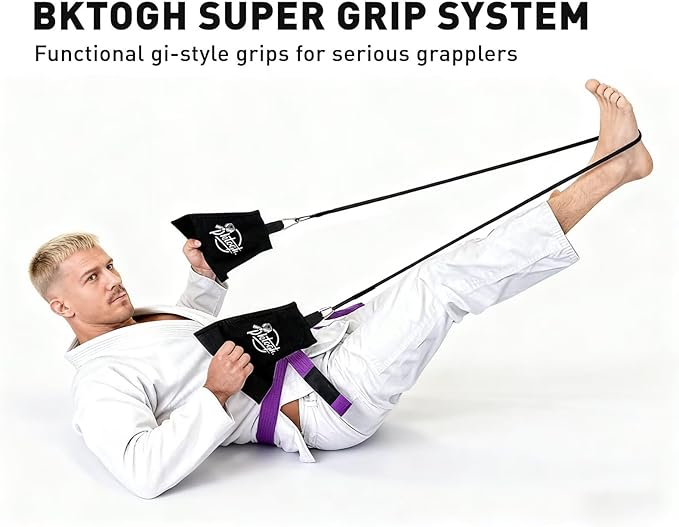 Jiu Jitsu Grip Trainer Simulating Gi – BJJ Resistance Bands System | Grappling Grip Strength & Endurance Training for Judo, MMA & Home Gym