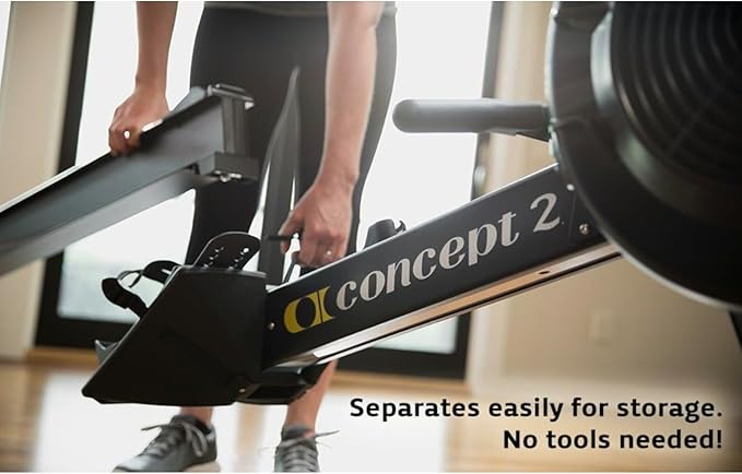 Concept2 RowErg Model E Indoor Rowing Machine with Tall Legs - PM5 Monitor, Device Holder, Adjustable Air Resistance, Easy Storage with FitXion Seat Cushion