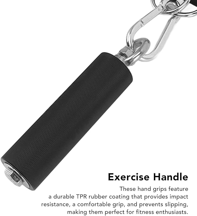 ZJchao 1Pair Pull Up Bar Handle Cable Attachment TPR Rubber Coated Grip Anti Slip Straight Gym Equipment for Weightlifting Exercise with Comfortable Handles for Strength Training