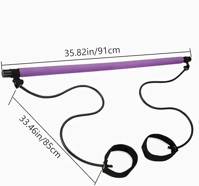 Pilates Sculpting Bar - Pilates Bar Kit, Elastic Fusion Bar Pilates Stretch | Easy Installation Pilates Resistance Bar, Multifunctional Pilates Training Bar, Portable Fitness Supplies for Yoga