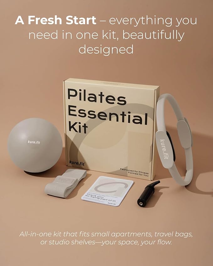Pilates Kit for Women – Home Pilates Equipment Set with Ring, Ball & Resistance Bands | Pilates Starter Kit with Accessories in Gift Box