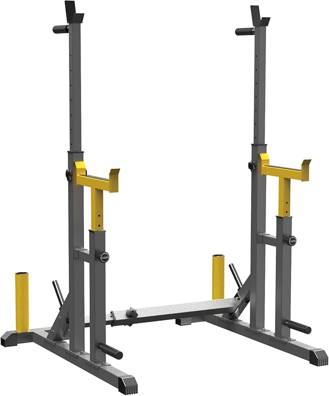 K KiNGKANG Adjustable Squat Rack,Multi-Function Barbell Rack for Weight Lifting and Home Gym Fitness Workout Portable Squat Bench Press,Load 690LBS