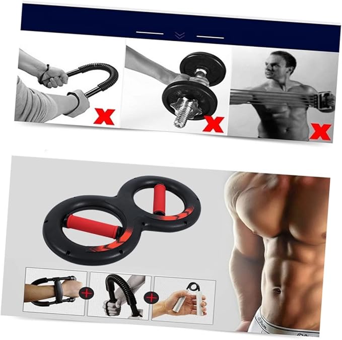 Kisangel Figure 8 Wrist Strength Device Multi-Functional Grip Strengthener for Home Forearm Exercise and Arm Strength Training Suitable for Athletes and Climbers