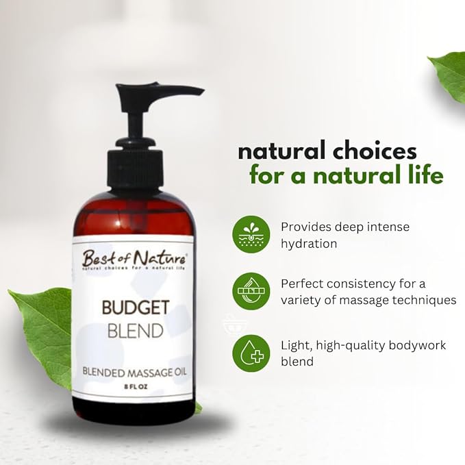 Best of Nature Budget Blend Massage & Body Oil - Affordable, Lightweight Moisturizer for Therapists & Spas, 5 Gallon Bulk Size