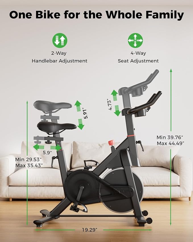 MJWW Exercise Bike, 32-Level Magnetic Resistance Stationary Bikes for Home, Low Noise 300LBS Weight Capacity Workout Cycling Bike for Home Gym with Pad Mount, LCD Monitor, Cup Holder