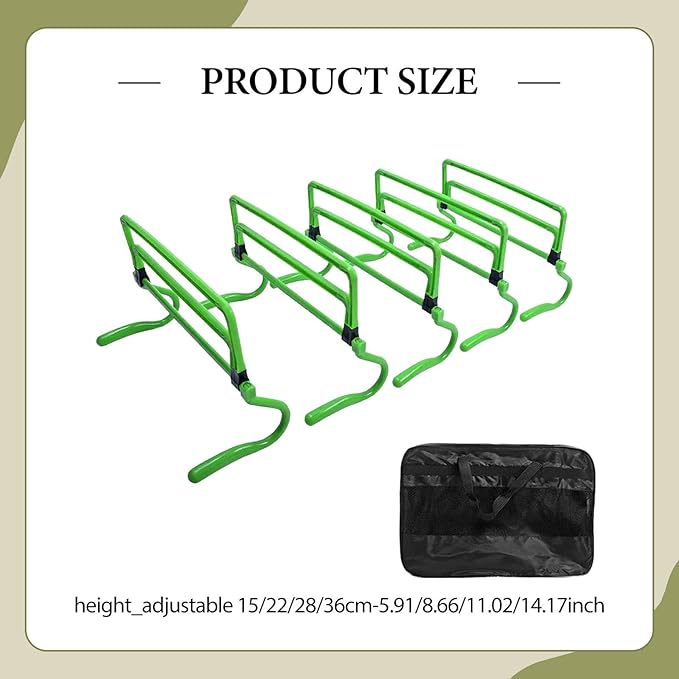5 Pack Height Adjustable Agility Hurdles for Soccer, Outdoor Sports and Foot Exercises