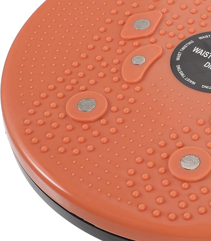 Toyvian Rotating Waist Trainer Machine Twisting Board Fitness Twisting Disc with Waist Massage Function Orange Color Exercise for Core Strengthening and Body Sculpting